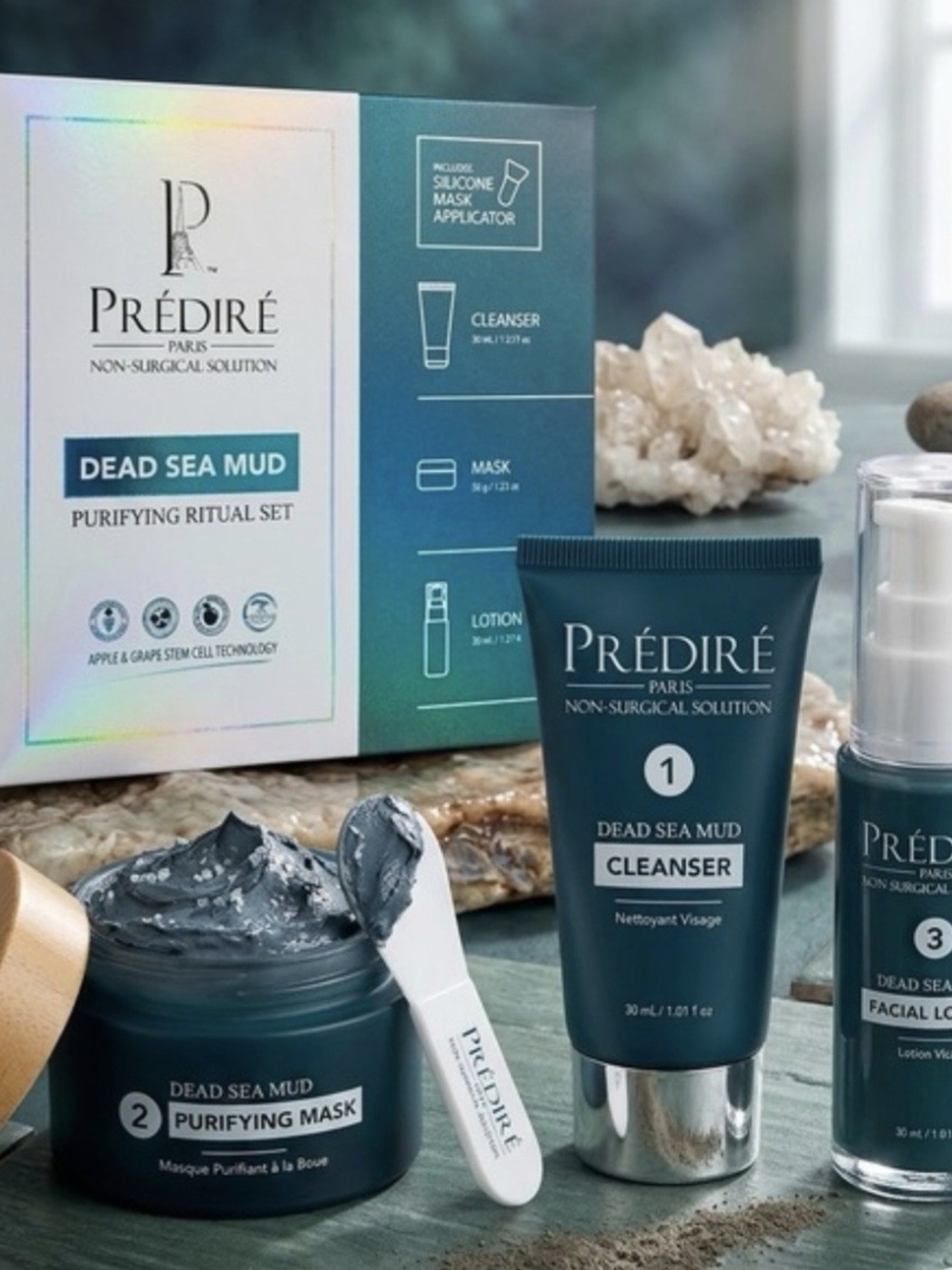 Prédiré Dead Sea Mud Purifying Mask & Cleanser Set - Deep Teal